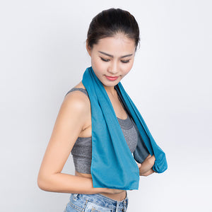 Cooling Towel Moisture Wicking Odor Free Portable Spandex Superfine fiber for 30.0*100.0*1.0 cm Purple Sky Blue Green