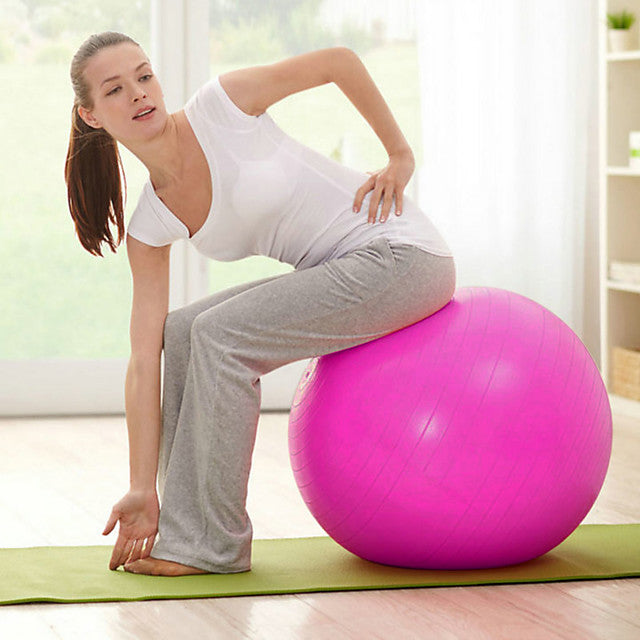 95cm Exercise Ball / Yoga Ball Professional Extra Thick Anti Slip Durable PVC Support 500 kg With Foot Pump Physical Therapy Balance Training Relieve Back Pain for Home Workout Yoga Fitness