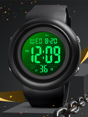 SKMEI Men&#039;s Sport Watch Digital Sporty Outdoor Calendar / date / day Chronograph Alarm Clock Digital Black Black / White / One Year / Silicone