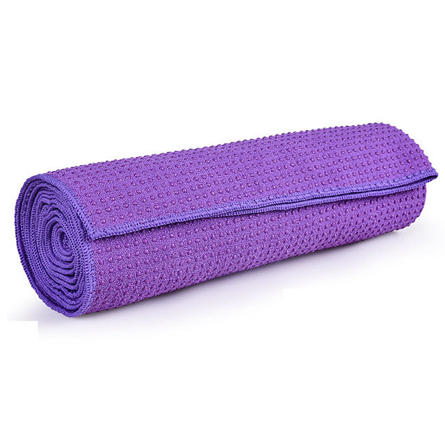 Yoga Mat Non Slip Collapsible Comfortable Durable Superfine fiber For Amethyst Green Blue