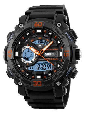 SKMEI Men&#039;s Boys&#039; Sport Watch Digital Watch Digital Luxury Water Resistant / Waterproof Calendar / date / day Stopwatch Analog - Digital Blue Orange Gray / Quilted PU Leather