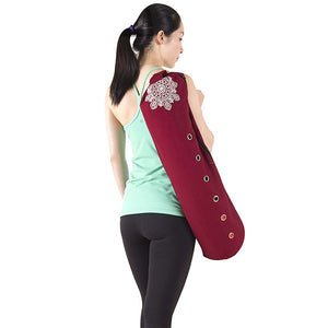 22 L Yoga Mat Bag - Fitness  Gym Workout  Pilates Large Capacity  Waterproof  Breathable Canvas Black  Purple  Red