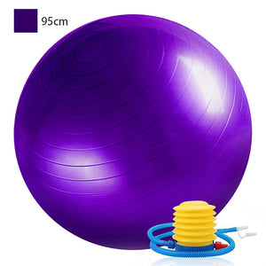 95cm Exercise Ball / Yoga Ball Professional Extra Thick Anti Slip Durable PVC Support 500 kg With Foot Pump Physical Therapy Balance Training Relieve Back Pain for Home Workout Yoga Fitness