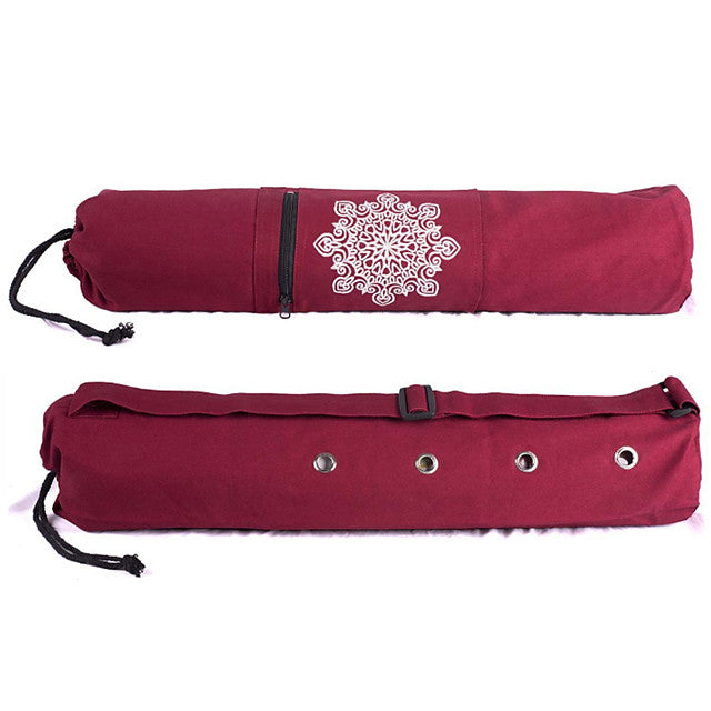 Gym Bag / Yoga Bag / Carry-on Bag - Yoga  Pilates Yoga Canvas leather Flower print  Purple  Red