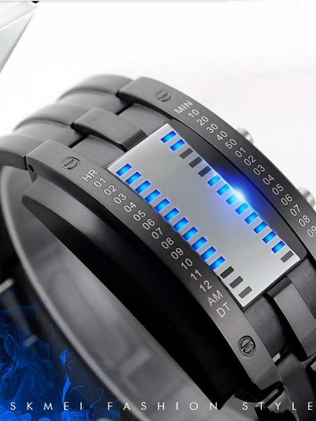 Men&#039;s Wrist Watch Digital Watch Digital Luxury Water Resistant / Waterproof LED Digital Black Silver / Stainless Steel / Stainless Steel