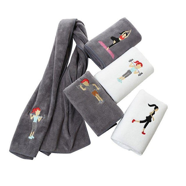 Yoga Towel Odor Free Eco-friendly Non Slip Microfiber for Yoga 100*30 cm Dark Grey Titanium Gray+White