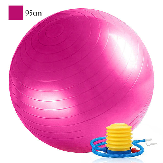 95cm Exercise Ball / Yoga Ball Professional Extra Thick Anti Slip Durable PVC Support 500 kg With Foot Pump Physical Therapy Balance Training Relieve Back Pain for Home Workout Yoga Fitness