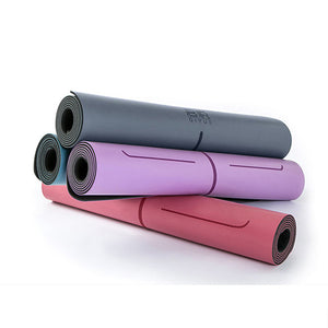 Yoga Mat 183*68*0.5 cm Odor Free Eco-friendly Non Slip High Density Natural Rubber Slimming Weight Loss Fat Burner Position Line For Yoga Pilates Exercise &amp; Fitness Black Dark Grey Red Peach