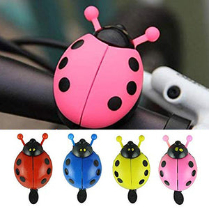 lovely ladybug bike bell for kid girls steel plastic bike bell outdoor bicycle fun sports crisp sound for kids girls boys bike (red  blue  yellow  pink)