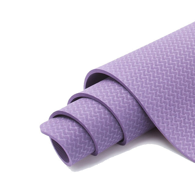 Yoga Mats Non Slip TPE For Pinky Violet Green