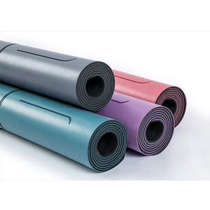 Yoga Mat 183*68*0.5 cm Odor Free Eco-friendly Non Slip High Density Natural Rubber Slimming Weight Loss Fat Burner Position Line For Yoga Pilates Exercise &amp; Fitness Black Dark Grey Red Peach