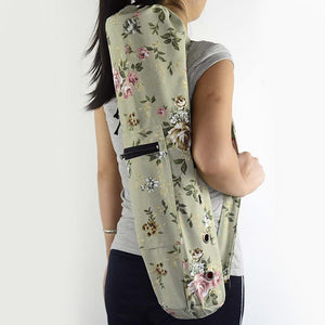 Gym Bag / Yoga Bag / Carry-on Bag - Yoga  Pilates Yoga Canvas leather Flower print  Purple  Red