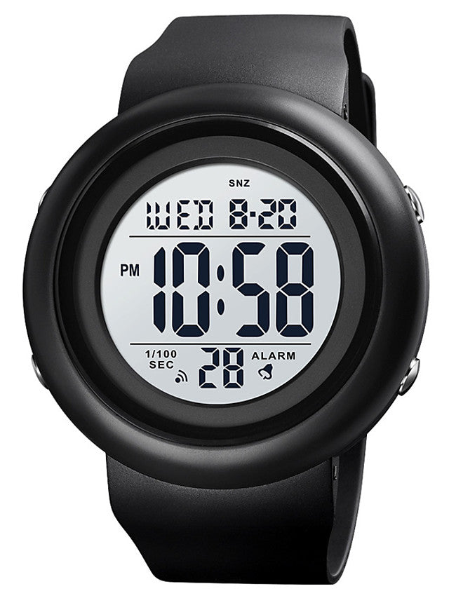 SKMEI Men&#039;s Sport Watch Digital Sporty Outdoor Calendar / date / day Chronograph Alarm Clock Digital Black Black / White / One Year / Silicone