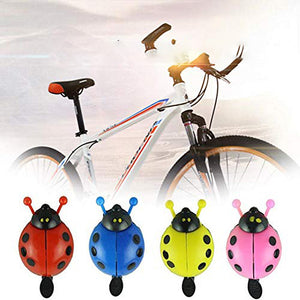 lovely ladybug bike bell for kid girls steel plastic bike bell outdoor bicycle fun sports crisp sound for kids girls boys bike (red  blue  yellow  pink)