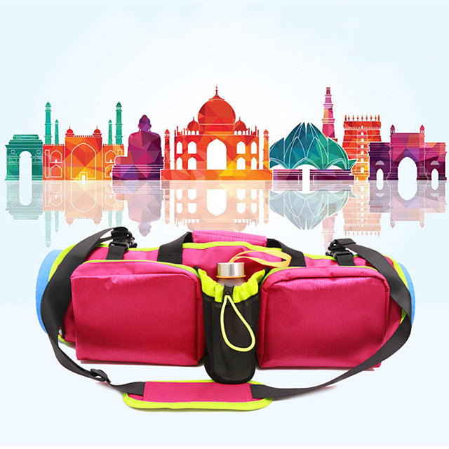 14 L Yoga Mat Bag - Gym Workout  Pilates  Exercise &amp; Fitness Multifunctional  Large Capacity  Waterproof Polyester  Nylon  Eco-Friendly Fuchsia