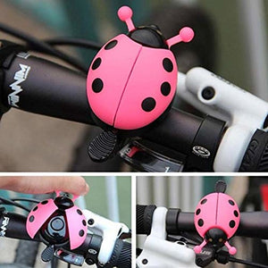 lovely ladybug bike bell for kid girls steel plastic bike bell outdoor bicycle fun sports crisp sound for kids girls boys bike (red  blue  yellow  pink)