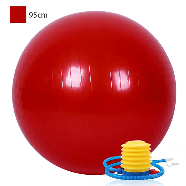 95cm Exercise Ball / Yoga Ball Professional Extra Thick Anti Slip Durable PVC Support 500 kg With Foot Pump Physical Therapy Balance Training Relieve Back Pain for Home Workout Yoga Fitness