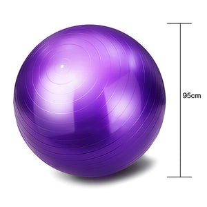 95cm Exercise Ball / Yoga Ball Professional Extra Thick Anti Slip Durable PVC Support 500 kg With Foot Pump Physical Therapy Balance Training Relieve Back Pain for Home Workout Yoga Fitness