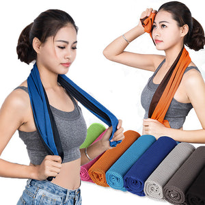 Cooling Towel Moisture Wicking Odor Free Portable Spandex Superfine fiber for 30.0*100.0*1.0 cm Purple Sky Blue Green