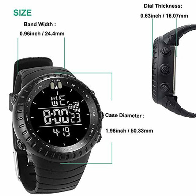 mens watches waterproof military outdoor sport watch men fashion led digital electronic wristwatch black