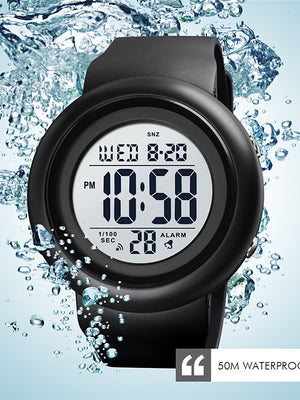 SKMEI Men&#039;s Sport Watch Digital Sporty Outdoor Calendar / date / day Chronograph Alarm Clock Digital Black Black / White / One Year / Silicone