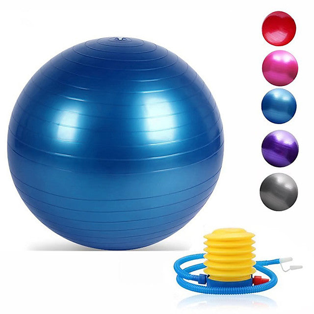 95cm Exercise Ball / Yoga Ball Professional Extra Thick Anti Slip Durable PVC Support 500 kg With Foot Pump Physical Therapy Balance Training Relieve Back Pain for Home Workout Yoga Fitness