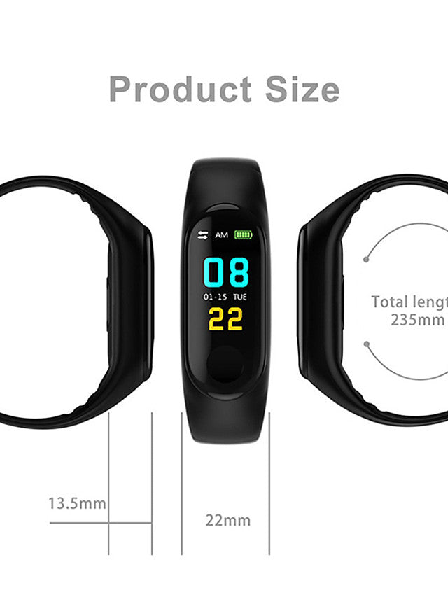 M3 Smart Watch BT 4.0 Fitness Tracker Support Notify &amp; Blood Pressure Measurement Waterproof Wristband for Android &amp; IOS Mobiles