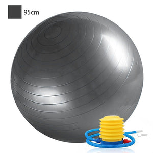 95cm Exercise Ball / Yoga Ball Professional Extra Thick Anti Slip Durable PVC Support 500 kg With Foot Pump Physical Therapy Balance Training Relieve Back Pain for Home Workout Yoga Fitness