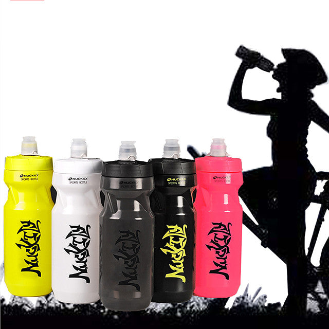 Nuckily Bike Sports Water Bottle BPA Free Portable Lightweight Leak-proof Non Toxic For Cycling Bicycle Road Bike Mountain Bike MTB Camping / Hiking Running Outdoor PP Black Fuchsia Gray