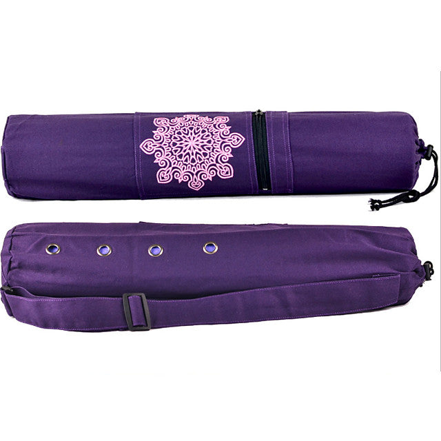 Gym Bag / Yoga Bag / Carry-on Bag - Yoga  Pilates Yoga Canvas leather Flower print  Purple  Red