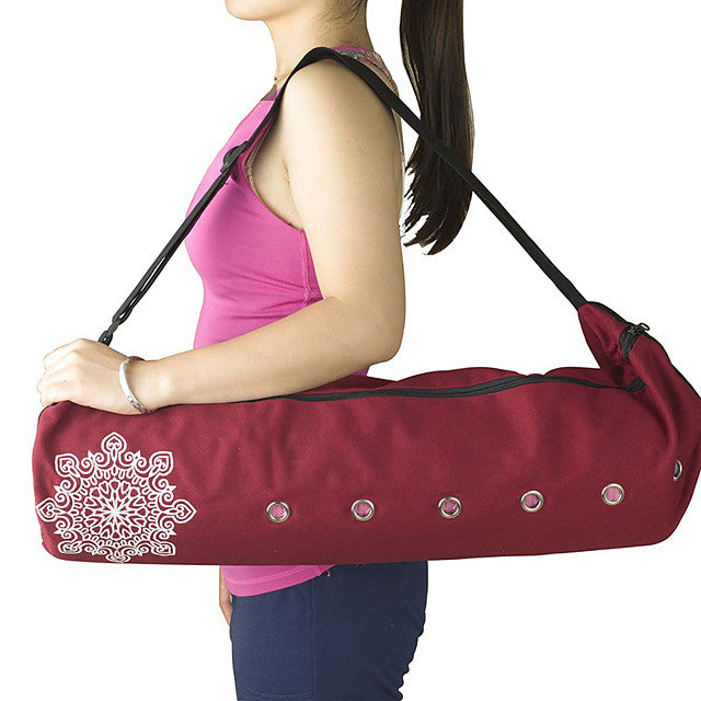 22 L Yoga Mat Bag - Fitness  Gym Workout  Pilates Large Capacity  Waterproof  Breathable Canvas Black  Purple  Red