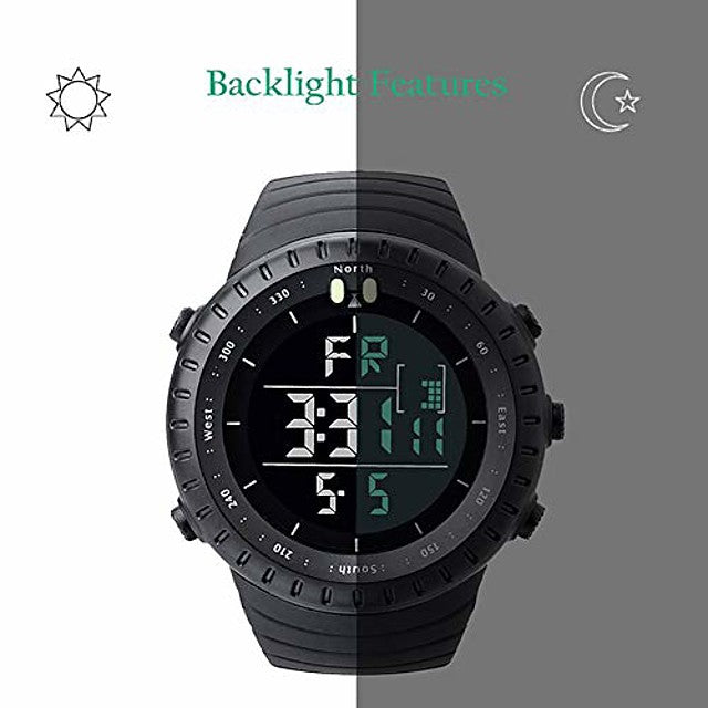 mens watches waterproof military outdoor sport watch men fashion led digital electronic wristwatch black