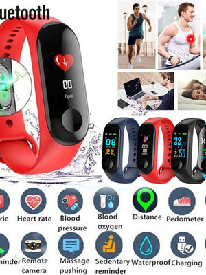 M3 Smart Watch BT 4.0 Fitness Tracker Support Notify &amp; Blood Pressure Measurement Waterproof Wristband for Android &amp; IOS Mobiles