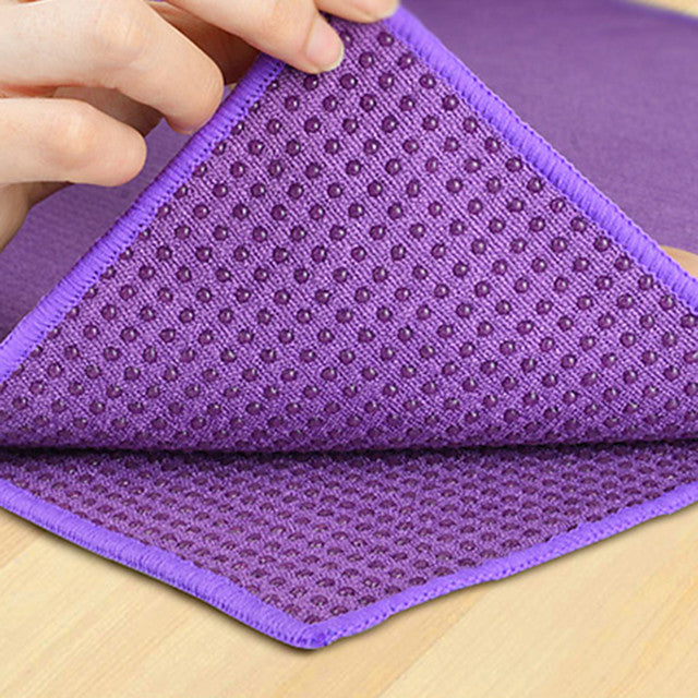 Yoga Towel Odor Free Eco-friendly Non Slip Non Toxic Quick Dry Super Soft Sweat Absorbent Microfiber for Yoga Pilates Bikram 180.0*60.0*0.5 cm Purple Orange Green